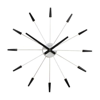 Designové nástěnné hodiny 2610zw Nextime Plug Inn černé 60cm