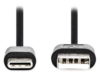 NEDIS kabel USB 2.0/ zástrčka USB-C - zástrčka USB-A/ černý/ 3m