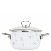 hrnec+PO d20 sklo bílý, KVĚTY, PREMIUM, 3,5l, smalt