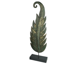 Dřevěná dekorace Twisted Leaf zelená levá - velká