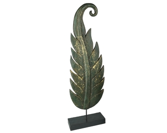 Dřevěná dekorace Twisted Leaf zelená pravá - velká