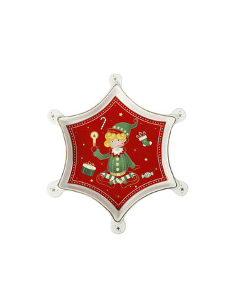 Vánoční porcelánová tác/mísa 20cm ELFOMAGIA BRANDANI
