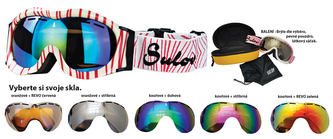 Brýle sjezdové dětské SULOV® MONTY, dvojsklo, bílo-červené Brýle sjezdové dětské SULOV® MONTY, dvojsklo, bílo-červené