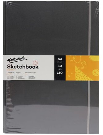 Mont Marte skicovací blok v pevné vazbě, bílý papír 110g/m2, A3, č.0089, 80 listů