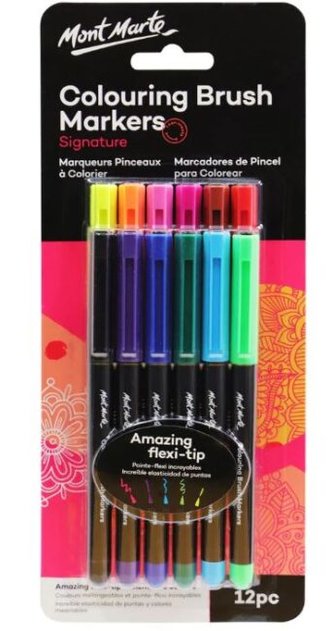 Mont Marte štětečkové fixy, č.0104, 12 ks, blistr