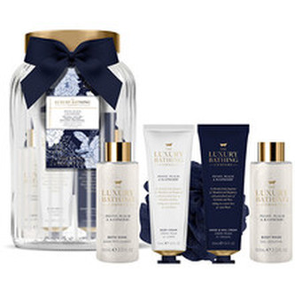 Grace Cole Dárková sada péče o tělo ve skleněné karafě Pivoňka, Broskev & Malina 5 ks woman