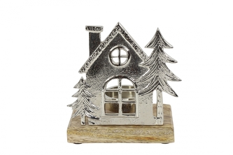 Kovový svícen domek Hubertus 12,5x12x7,5 cm