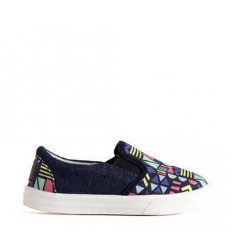 Oldcom Slip-On BOSTON Geometric Teen (Limitovaná edice) Velikost: 33, Barva: Modrá