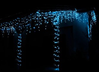 ISO 11520 Vánoční světelný závěs 300 LED, 2.48 W studený bílý 15 m