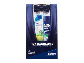 Head & Shoulders Hey Handsome šampon Deep Cleanse Oil Control Anti-Dandruff Shampoo 300 ml + gel na holení Gillette Series Soothing Aloe Vera Sensitive Shave Gel 200 ml