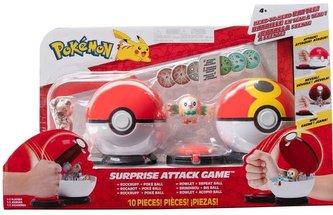 Pokémon figurková bitva - Surprise Attack Game - Rowlet vs. Rockruff