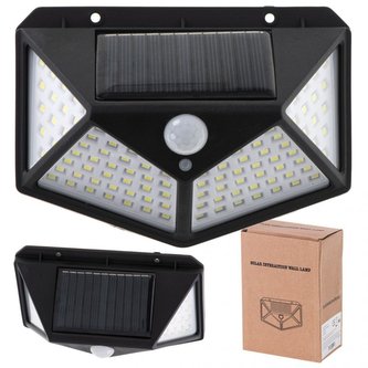 Solární lampa se senzorem pohybu a soumraku 100LED