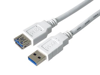 PremiumCord Prodlužovací kabel USB 3.0 Super-speed 5Gbps A-A, MF, 9pin, 2m, bílá (ku3paa2w)