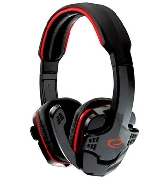 Esperanza herní sluchátka Raven Red Stereo s mikrofonem, 2x jack 3,5mm,černá (EGH310R)