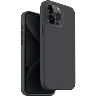 UNIQ Lino Hue MagClick ochranný kryt iPhone 15 Pro Max Charcoal (šedý)