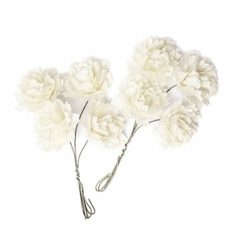 Kwiaty papierowe ecru 8szt