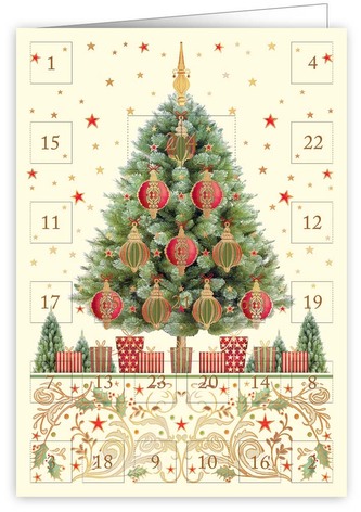 QUIRE PUBLISHING Přání adventní kalendář 6384 QP  - vánoční