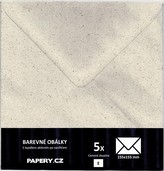 HYBLER S.R.O. barevná obálka 155X155 mm RECYKLOVANÁ TRÁVA, 5 kusů, 90 gm2, olizová