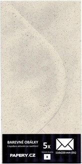 HYBLER S.R.O. barevná obálka 110x220 mm RECYKLOVANÁ TRÁVA, 5 kusů, 90 gm2, olizová