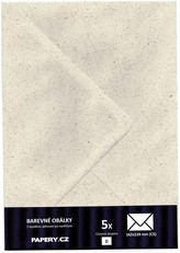 HYBLER S.R.O. barevná obálka 162X229 mm  RECYKLOVANÁ TRÁVA, 5 kusů, 100 gm2, olizová