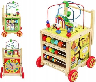 Kruzzel 15128 Velká dřevěná motorická kostka - chodítko