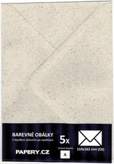 HYBLER S.R.O. barevná obálka 114X162 mm RECYKLOVANÁ TRÁVA, 5 kusů, 90 gm2, olizová