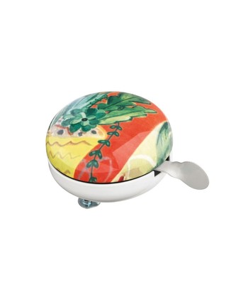 Kovový zvonek střední na kolo s motivem květin barevný 7 cm BRANDANI