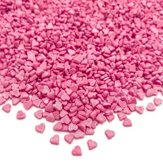 Cukrová mini srdíčka růžová 500g