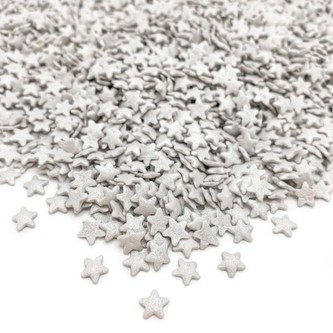 Happy Sprinkles cukrové zdobení STARS SILVER 500g
