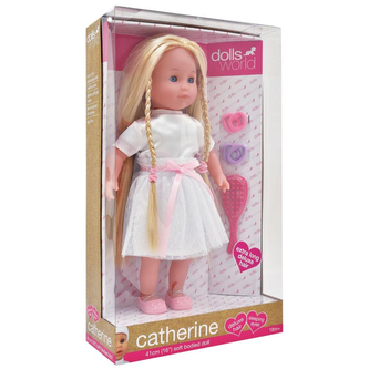 Dolls World - Panenka Catherine deluxe dlouhé vlasy 41 cm