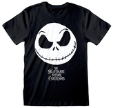 Pánské tričko Disney|Nightmare Before Christmas|Ukradené Vánoce: Tvář Jacka a logo (XL) černá bavlna
