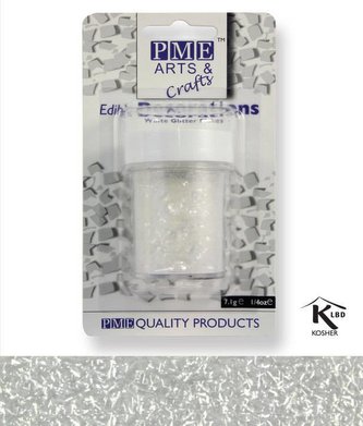 Sypání Glitter Flakes - bílé - PME