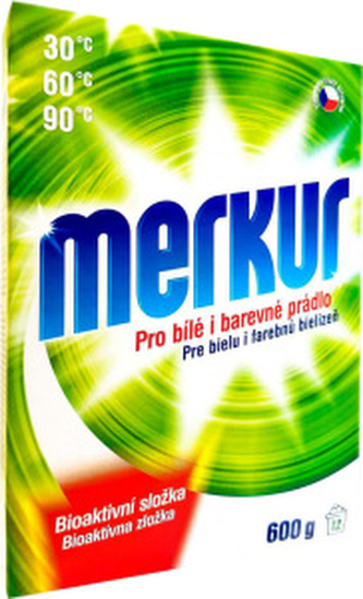 Merkur pro bílé i barevné prádlo, univerzální prací prášek, 600 g