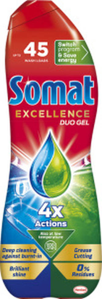Somat Excellence Duo gel do myčky proti mastnotě 45 dávek, 810 ml