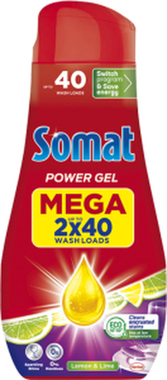 Somat gel do myčky All in 1 Lemon & Lime. 2× 720 ml, 80 dávek