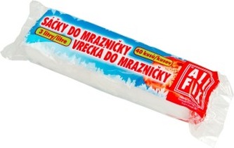 Alufix sáčky do mrazničky, s uzavírajícími svorkami a místem pro popis, 6 l, 25 ks