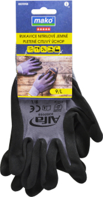 Mako pracovní rukavice nitrilové jemně pletené, č. 9, L