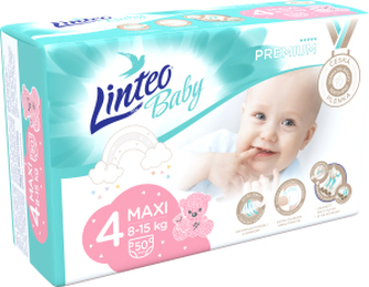 Linteo Baby Premium Maxi dětské pleny 8 až 15 kg, 50 ks