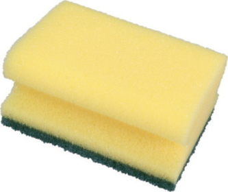 Spokar houbička na nádobí s chráničem nehtů + pevná drátěnka, 95 x 70 x 45 mm, 10 ks v balení