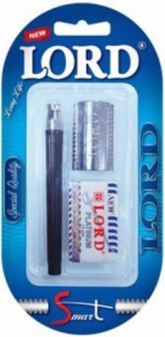 LORD strojek na žiletky, kovový, 5 ks žiletek