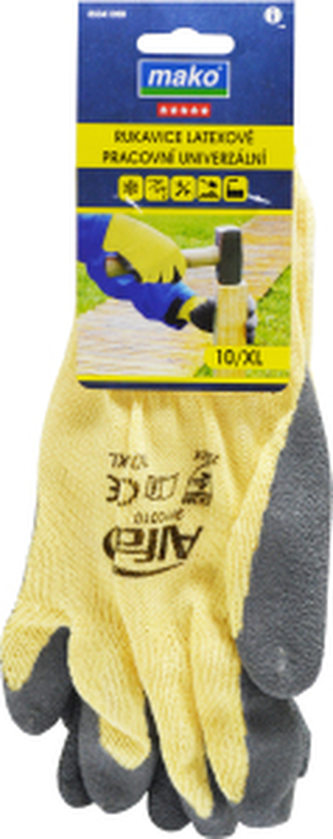 Mako pracovní rukavice univerzální latexové, č. 10, XL
