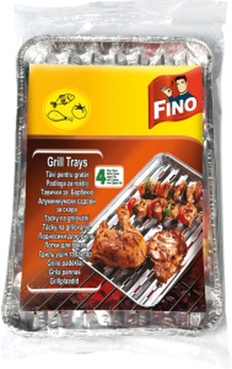 Fino grilovací tácky, síla 60 µ, rozměry 35 × 23 cm, balení 4 ks