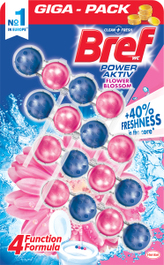 Bref Power Aktiv WC blok Flower blossom, tuhý WC blok, 4 × 50 g