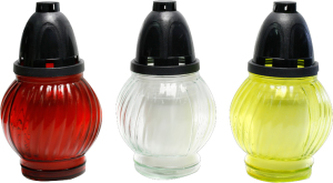 Habáček Lucerna sklo 17 cm hřbitovní svíčka, 1 ks