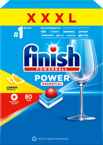 Finish tablety do myčky All in 1 Power Essentials Lemon, 80 ks