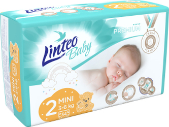 Linteo Baby Premium Mini dětské pleny 3 až 6 kg, 34 ks