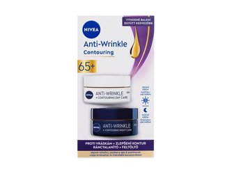 Nivea Anti-Wrinkle Contouring 65+ denní a noční krém pro zlepšení kontur, 2 × 50 ml
