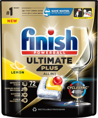 Finish tablety do myčky Ultimate Plus All in 1 Lemon, 72 ks