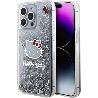 Hello Kitty Liquid Glitter Electroplating Head Logo Kryt iPhone 15 Pro Max čirý