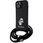 Karl Lagerfeld Saffiano Nylon Crossbody Metal Karl and Choupette Kryt iPhone 15 černý